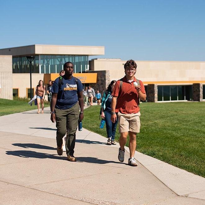 Students walking on campus